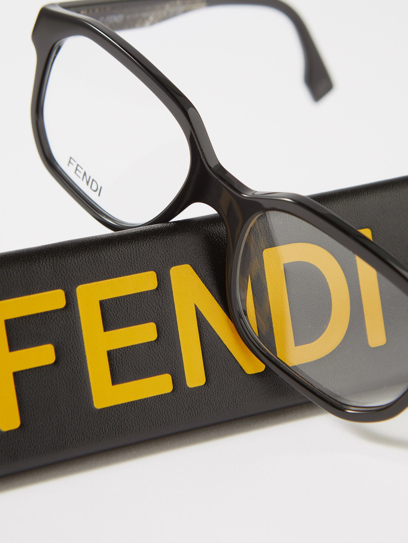 Black D-frame acetate glasses, Fendi Eyewear