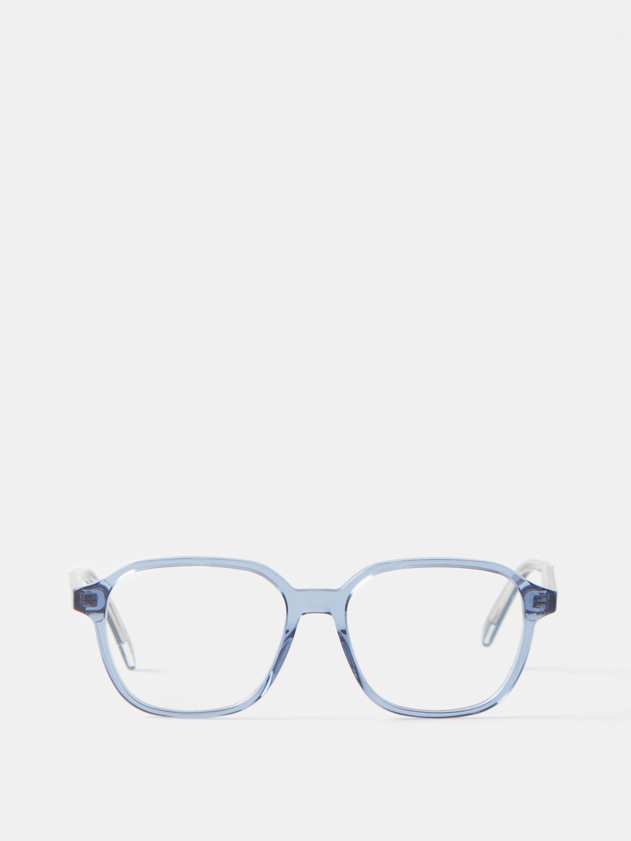 Blue InDior O S3I D-frame acetate glasses | DIOR | MATCHES UK