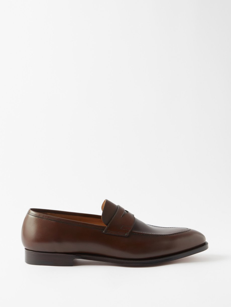 Brown Sydney leather loafers | Crockett & Jones | MATCHES UK