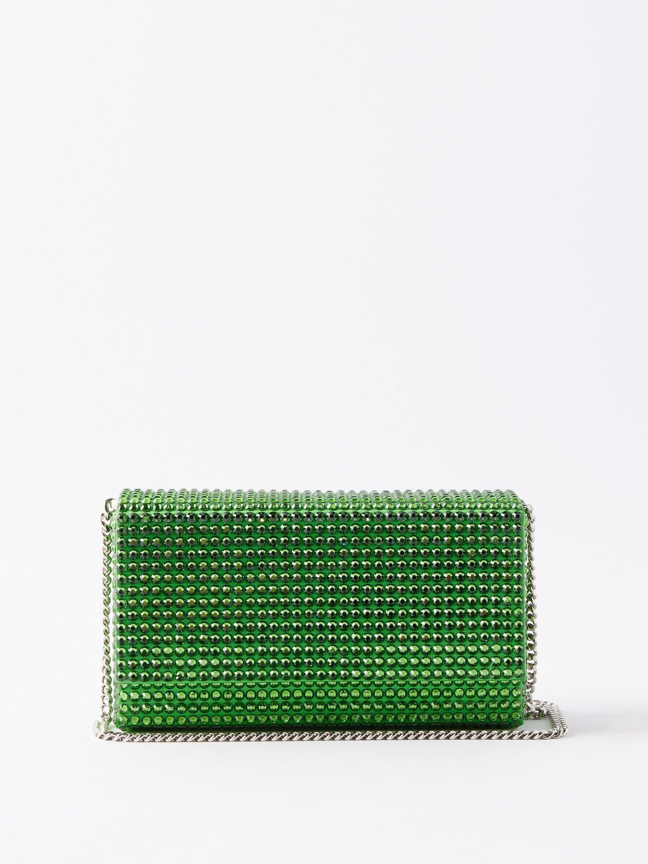 Green Superamina Paloma crystal-embellished clutch bag