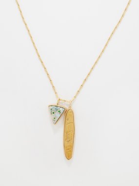 Brent Neale Baguette & Cheese 18kt gold necklace