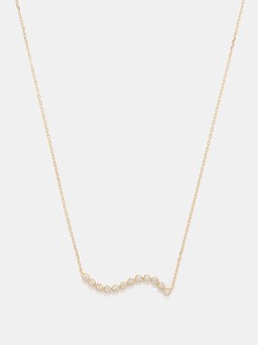 Mateo Wave diamond & 14kt gold necklace