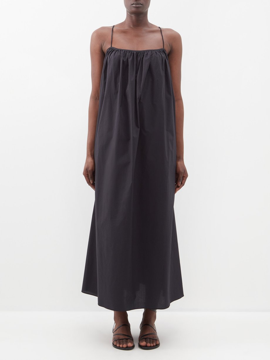 Black Voluminous organic-cotton dress | Matteau | MATCHES UK