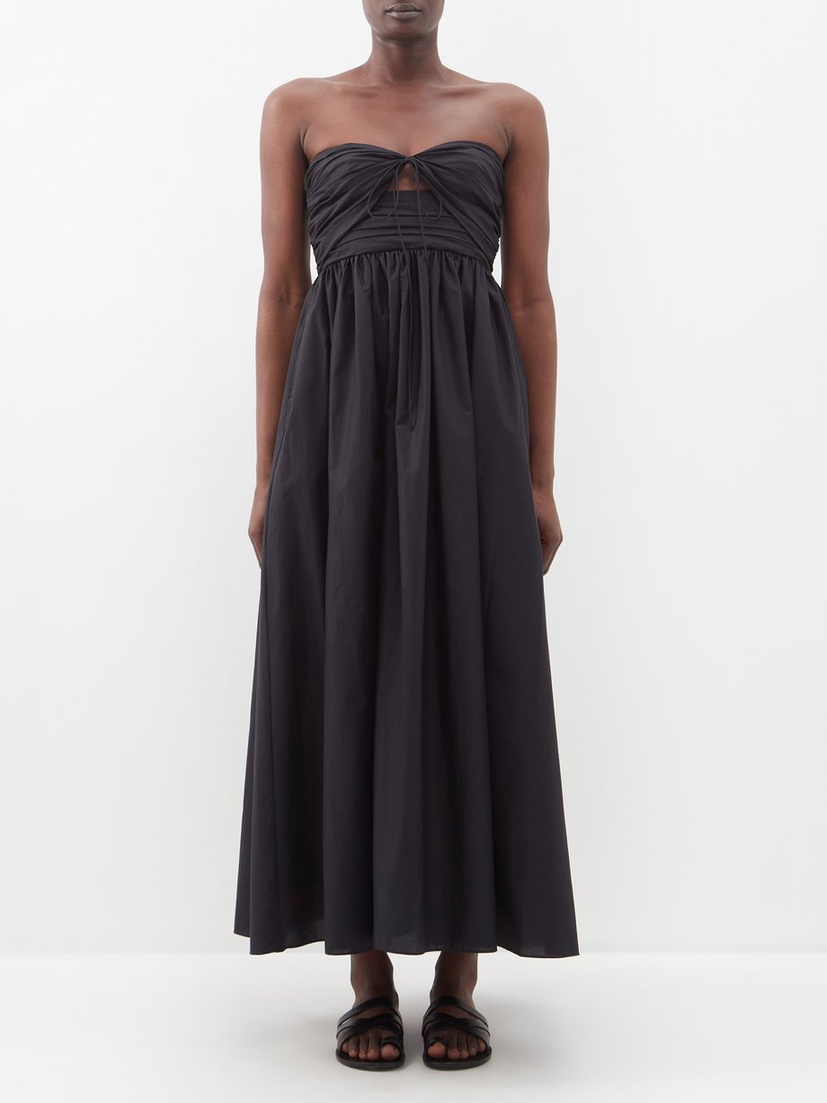 Black Cut-out organic-cotton dress | Matteau | MATCHES UK