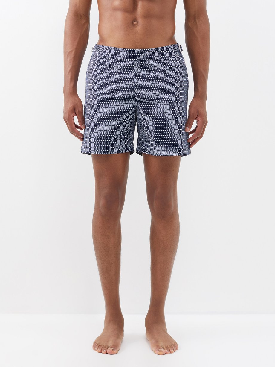 Blue Bulldog geometric-print swim shorts | Orlebar Brown ...