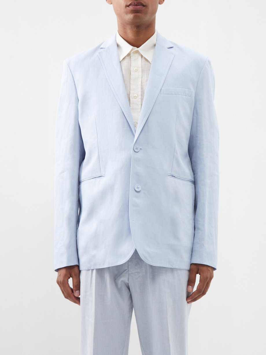Blue Ullock unstructured linen suit jacket | Orlebar Brown ...