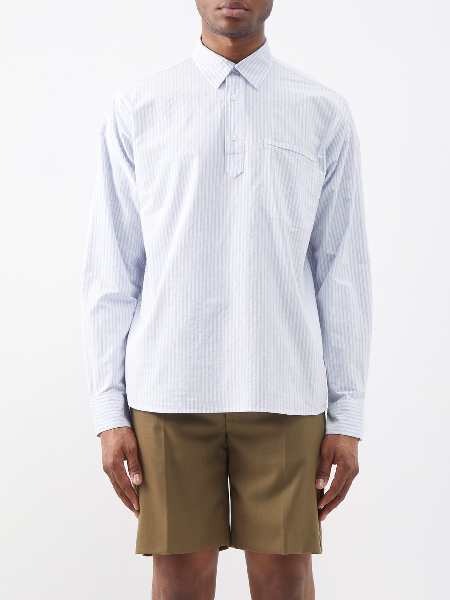 Blue Shanklin striped cotton shirt | Orlebar Brown | MATCHES UK