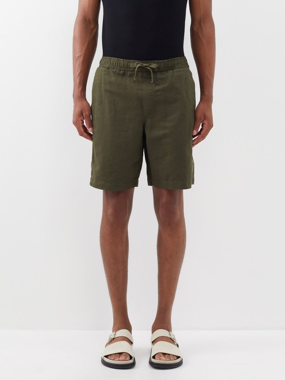 Green Sirma garment-dyed cotton-blend twill shorts | Orlebar Brown ...