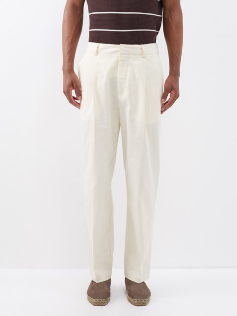 Orlebar Brown Slim-fit Linen Trousers In Blue | ModeSens