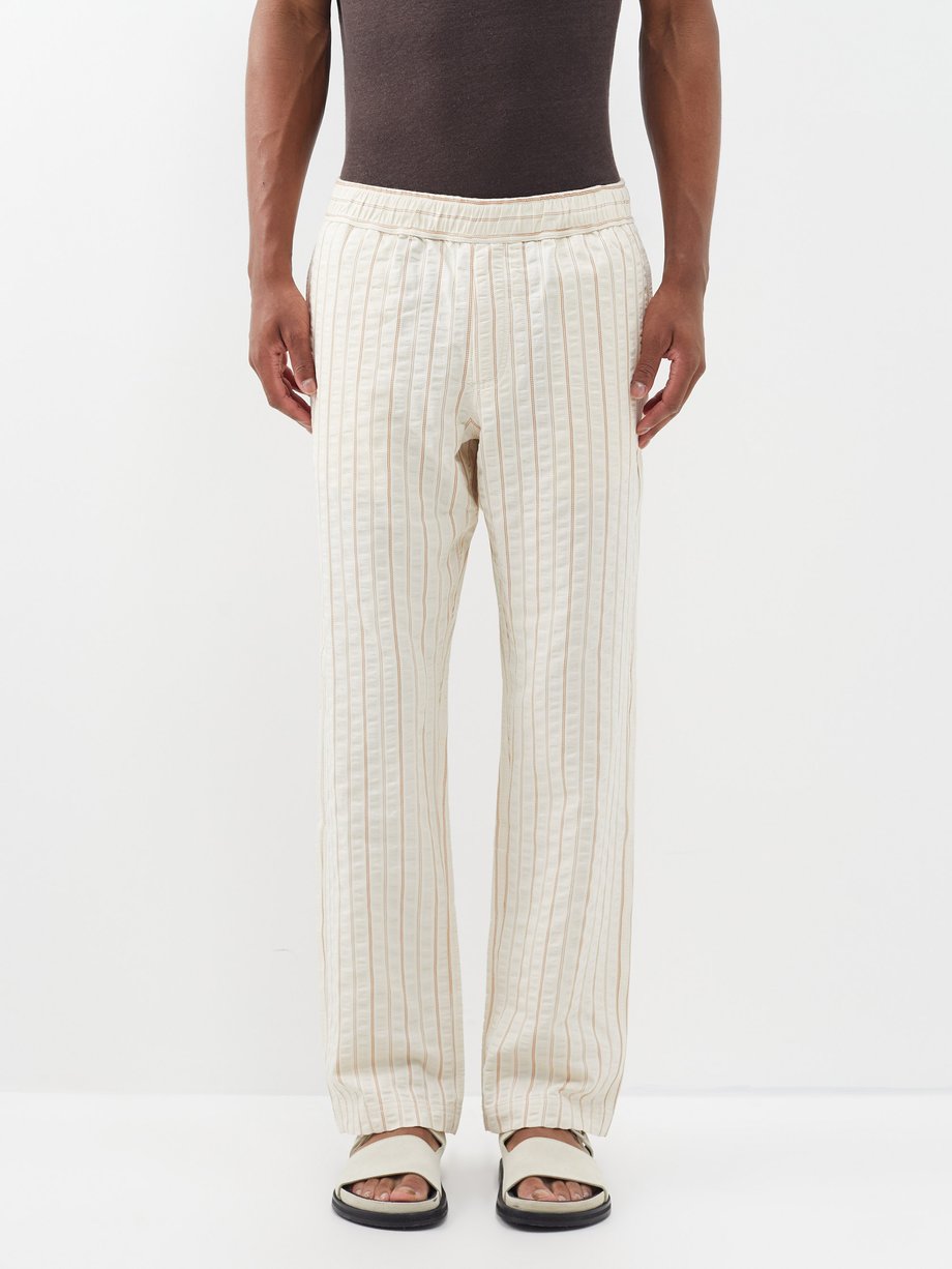 Orlebar Brown Cantwell jacquard-stripe cotton trousers