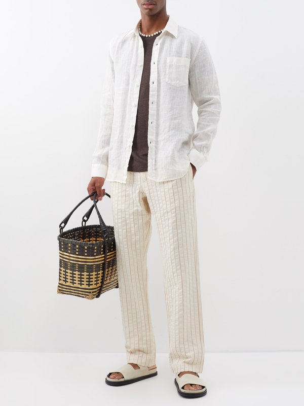 Orlebar Brown Cantwell jacquard-stripe cotton trousers