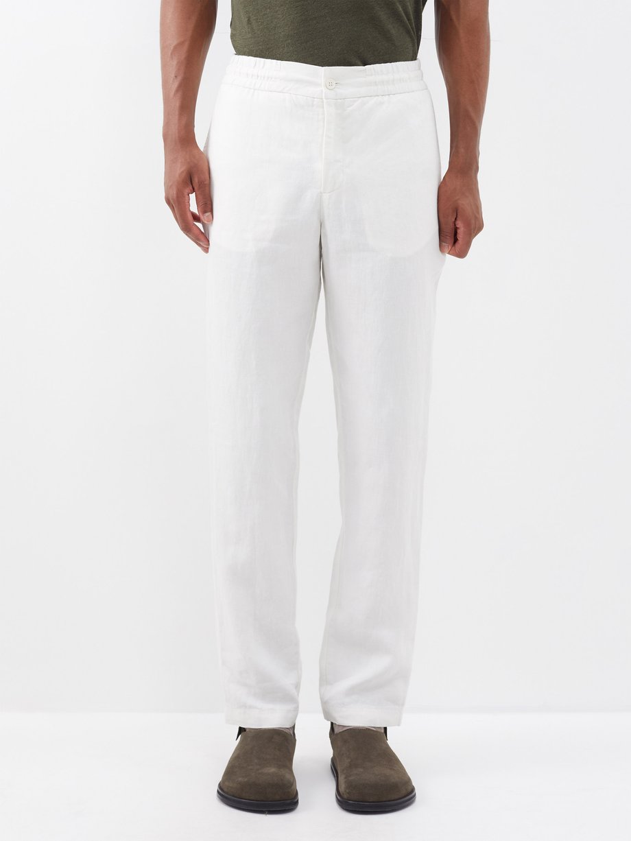 White Cornell slubbed-linen trousers | Orlebar Brown | MATCHES UK