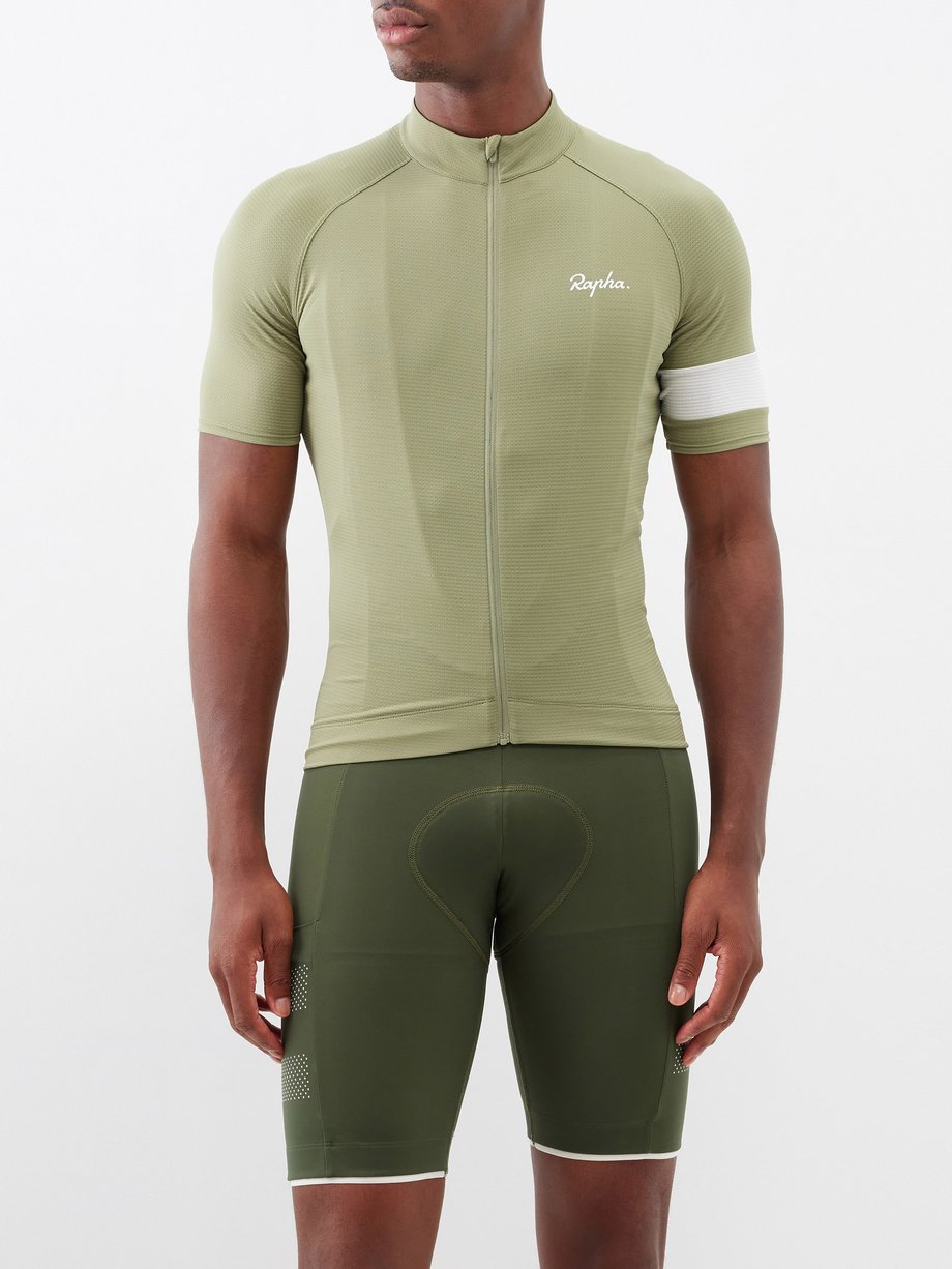 Green Core zipped cycling jersey, rapha
