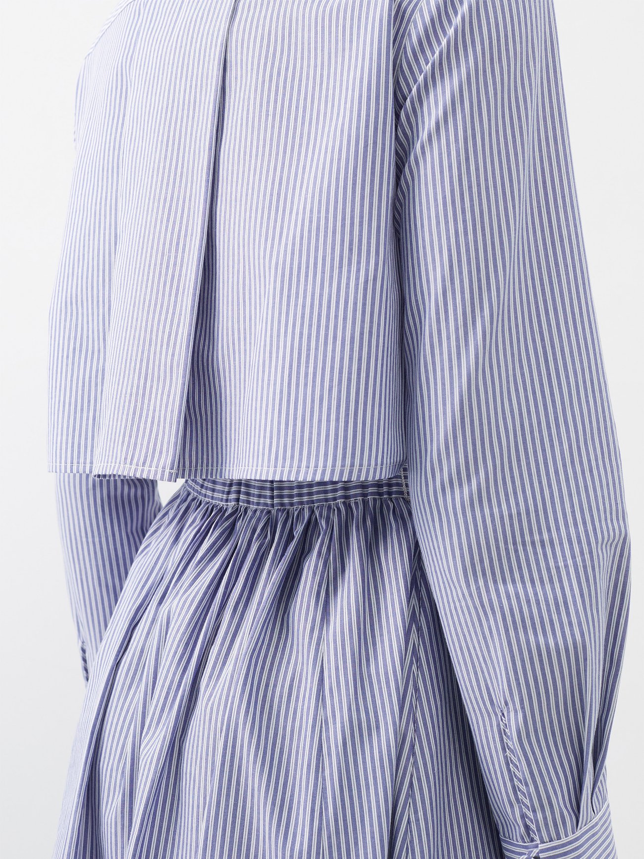 Cotton Poplin Lawn Stripe Fabric by The Yard Denim Jean look Shirting Shirt  Dress Fabric for Sewing Clothing - Blue White CN18