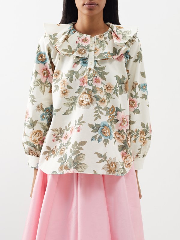 The Meaning Well Josephine floral-print ruffled cotton blouse