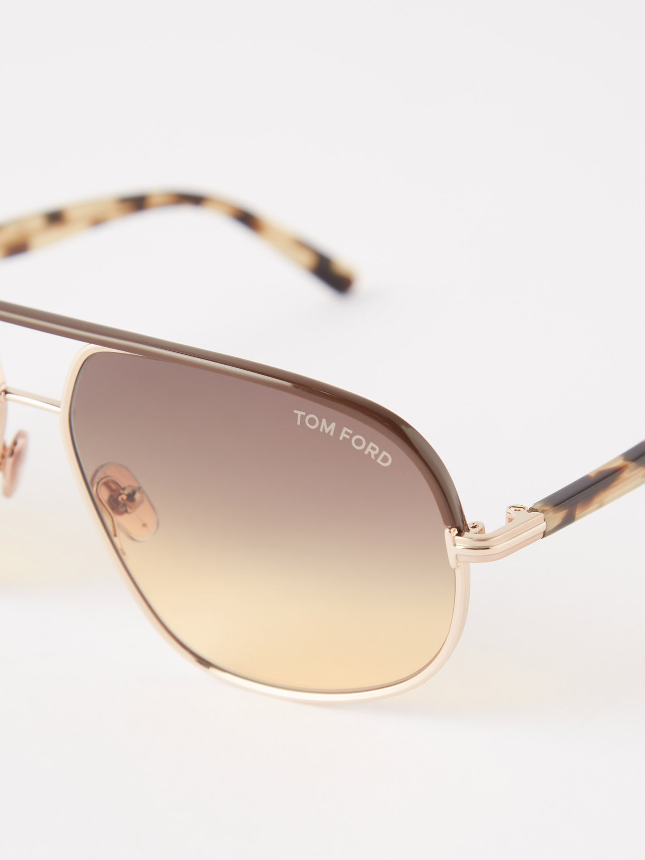 Maxwell aviator-style gold-tone and tortoiseshell acetate sunglasses