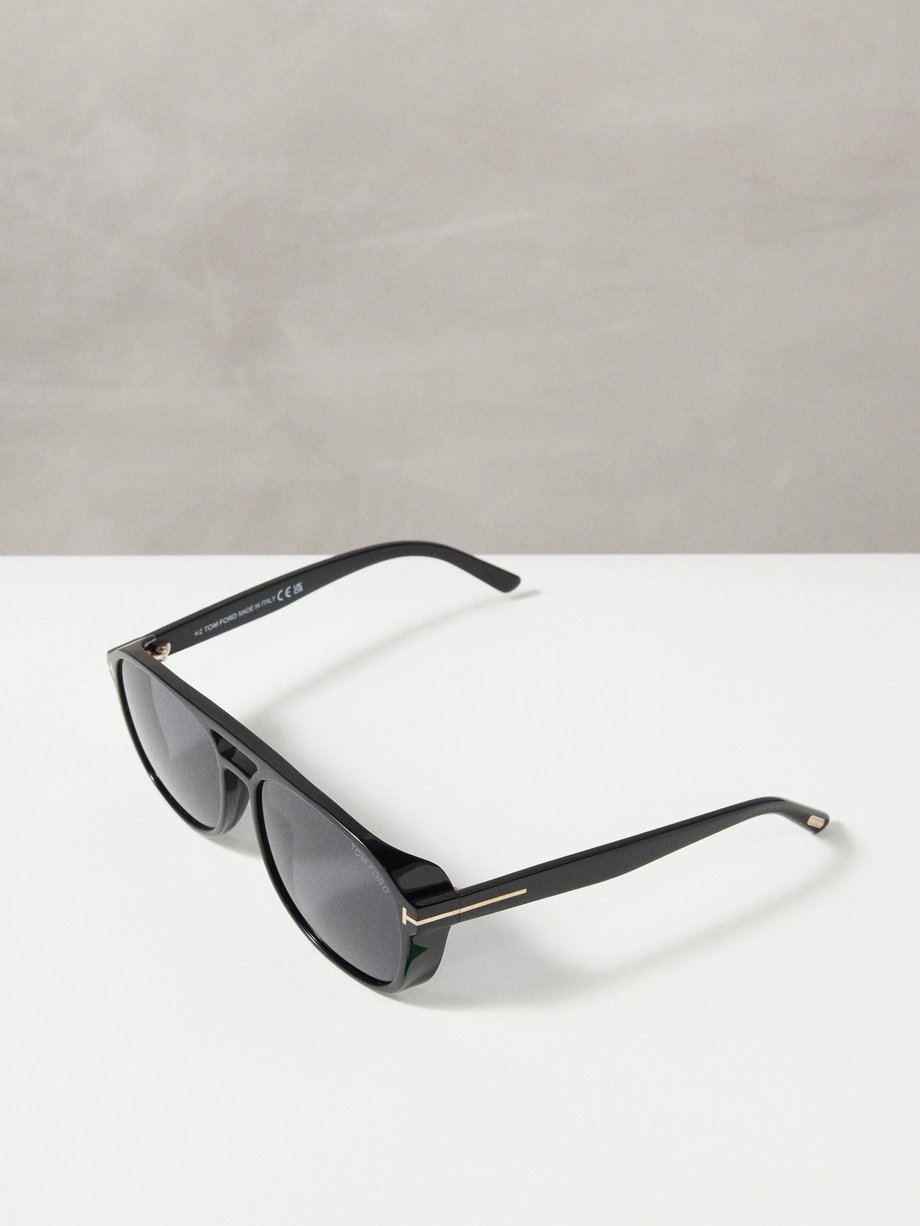 Livlig fysiker styrte Tom Ford Eyewear トム フォード Rosco aviator acetate sunglasses  BLACK｜MATCHESFASHION（マッチズファッション)