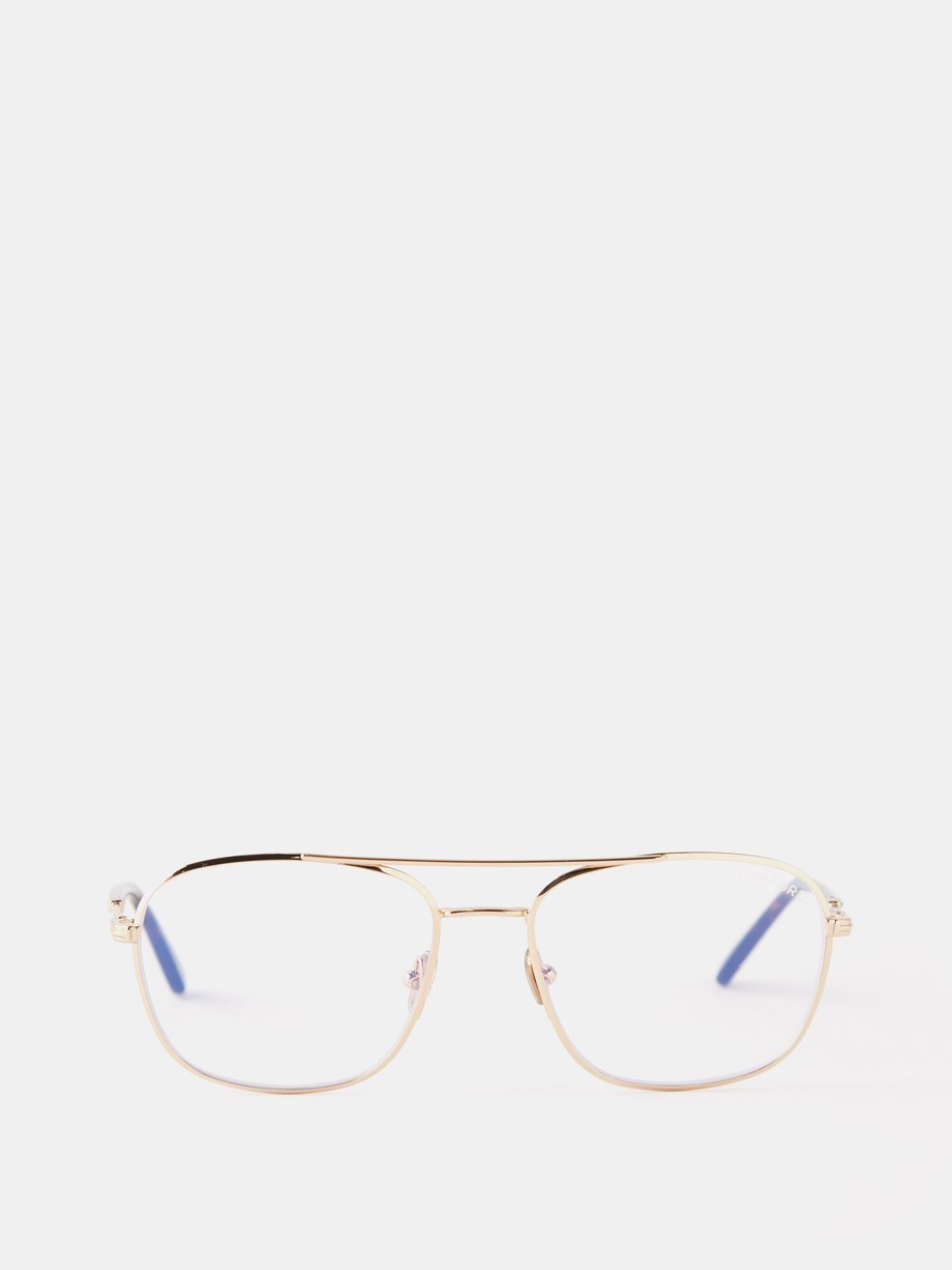 Rose gold Aviator metal glasses | Tom Ford | MATCHESFASHION US