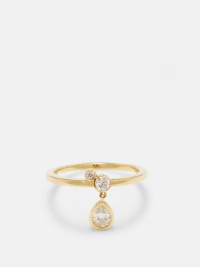 KATKIM Katkim Pear Serif diamond & 18kt gold ring