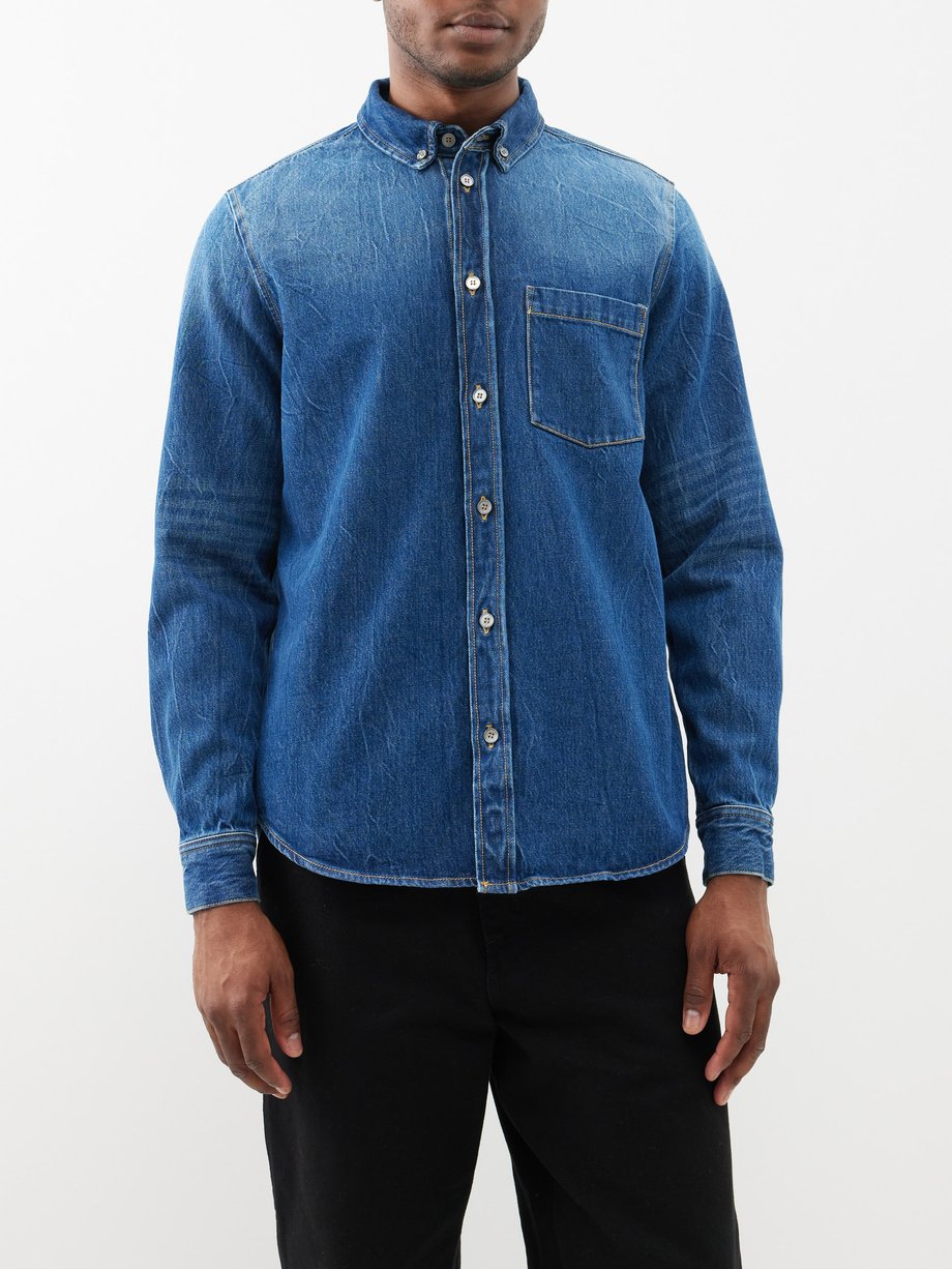 Blue Ansel denim shirt | Wood Wood | MATCHES UK