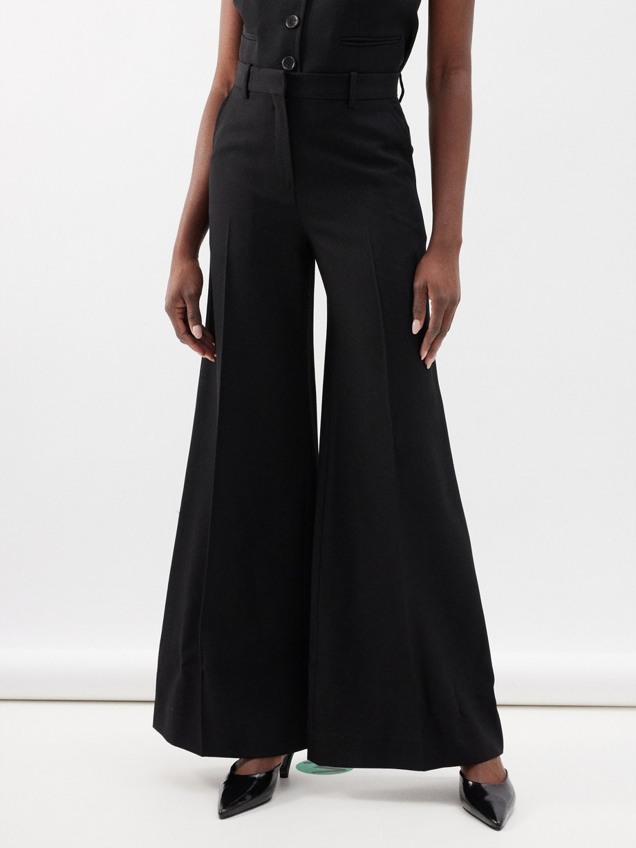 Black Bianca wool-twill wide-leg suit trousers | Bella Freud | MATCHES UK