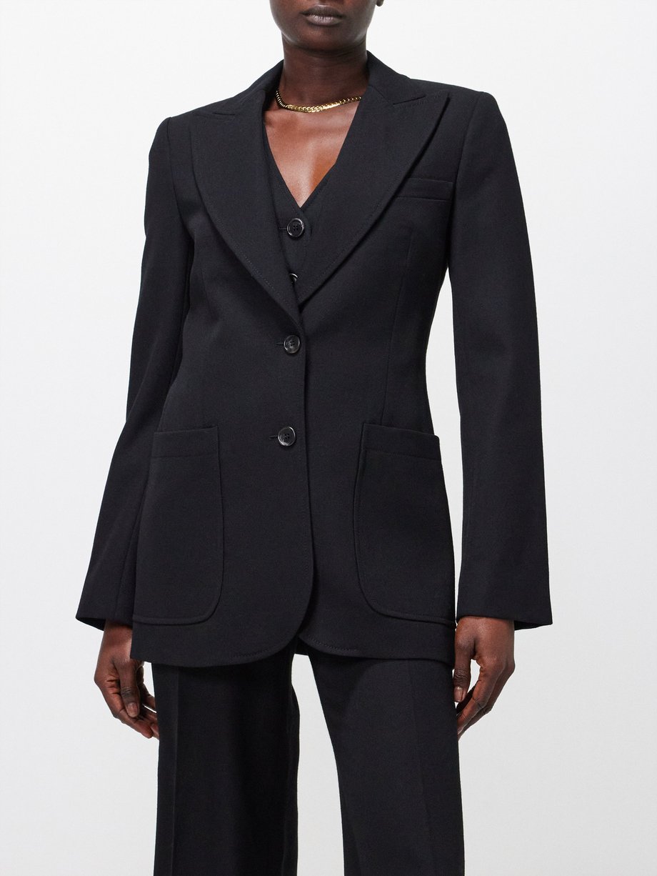 Black St. James wool-twill suit jacket | Bella Freud | MATCHES UK