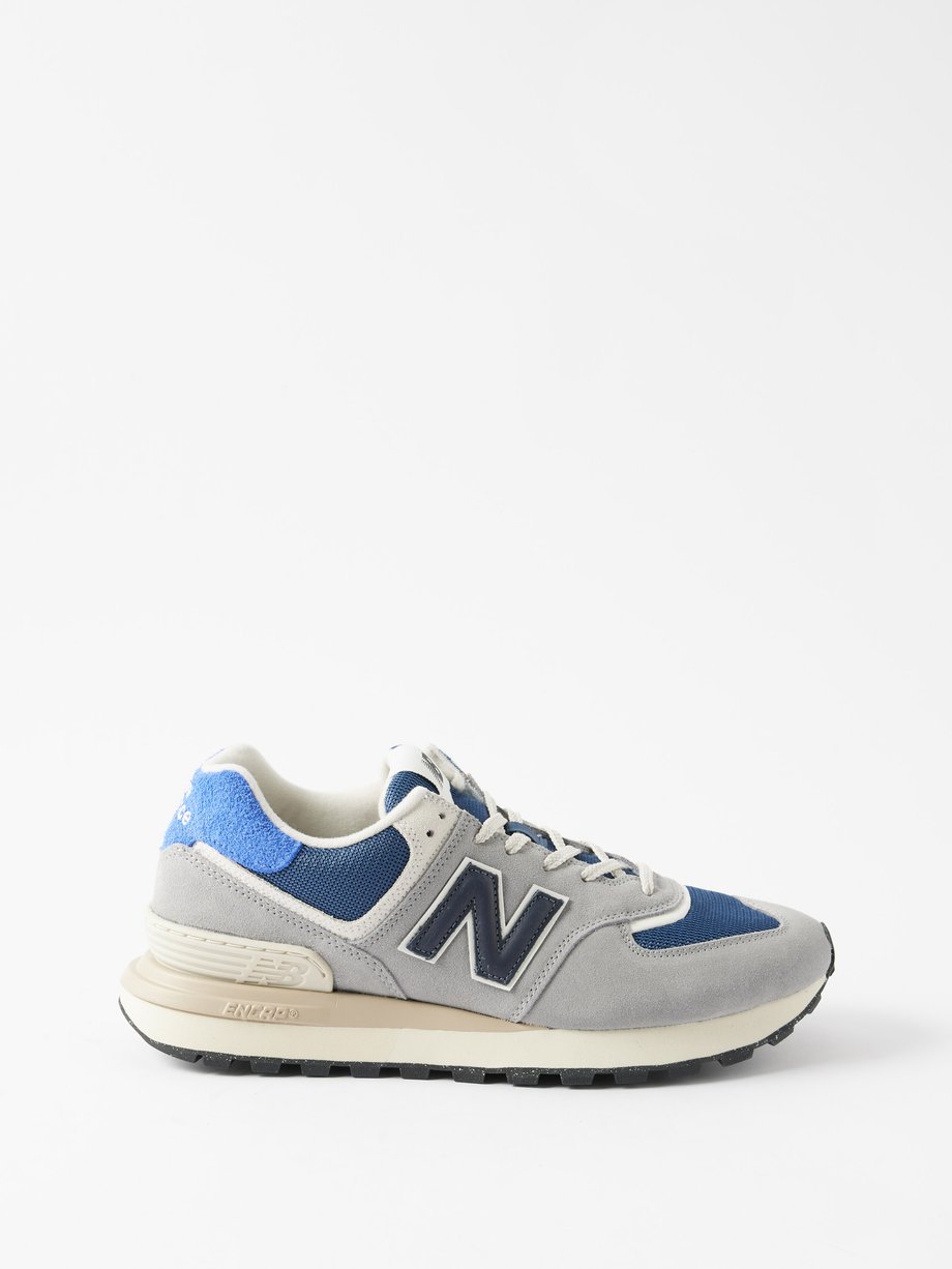 Grey 574 suede, leather and mesh trainers | New Balance | MATCHESFASHION US