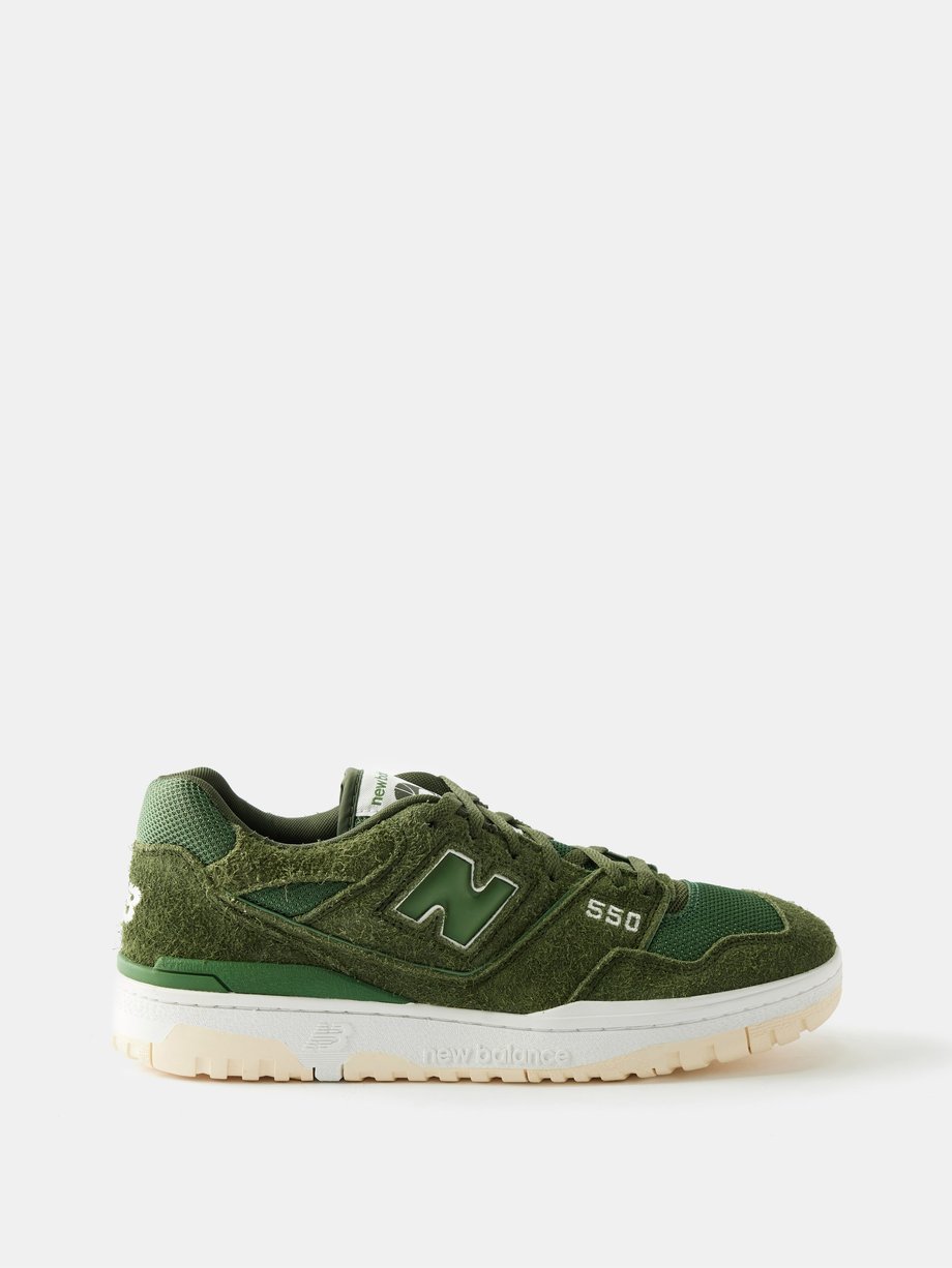 Green BB550 suede and mesh trainers | New Balance | MATCHES UK