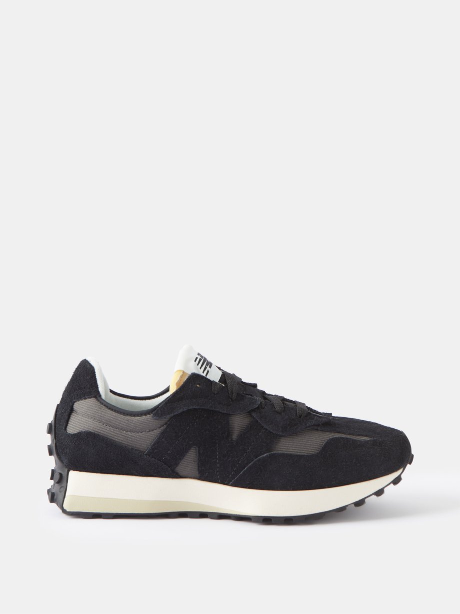 Black 327 suede and mesh trainers | New Balance | MATCHES UK