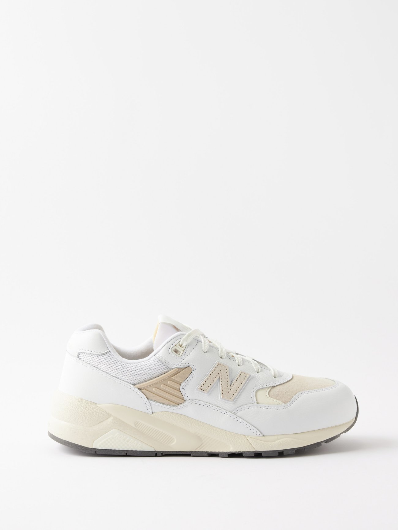 White 580 leather and mesh trainers | New Balance | MATCHES UK