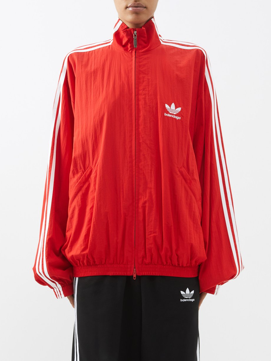 Red X adidas three-stripe track jacket | Balenciaga 
