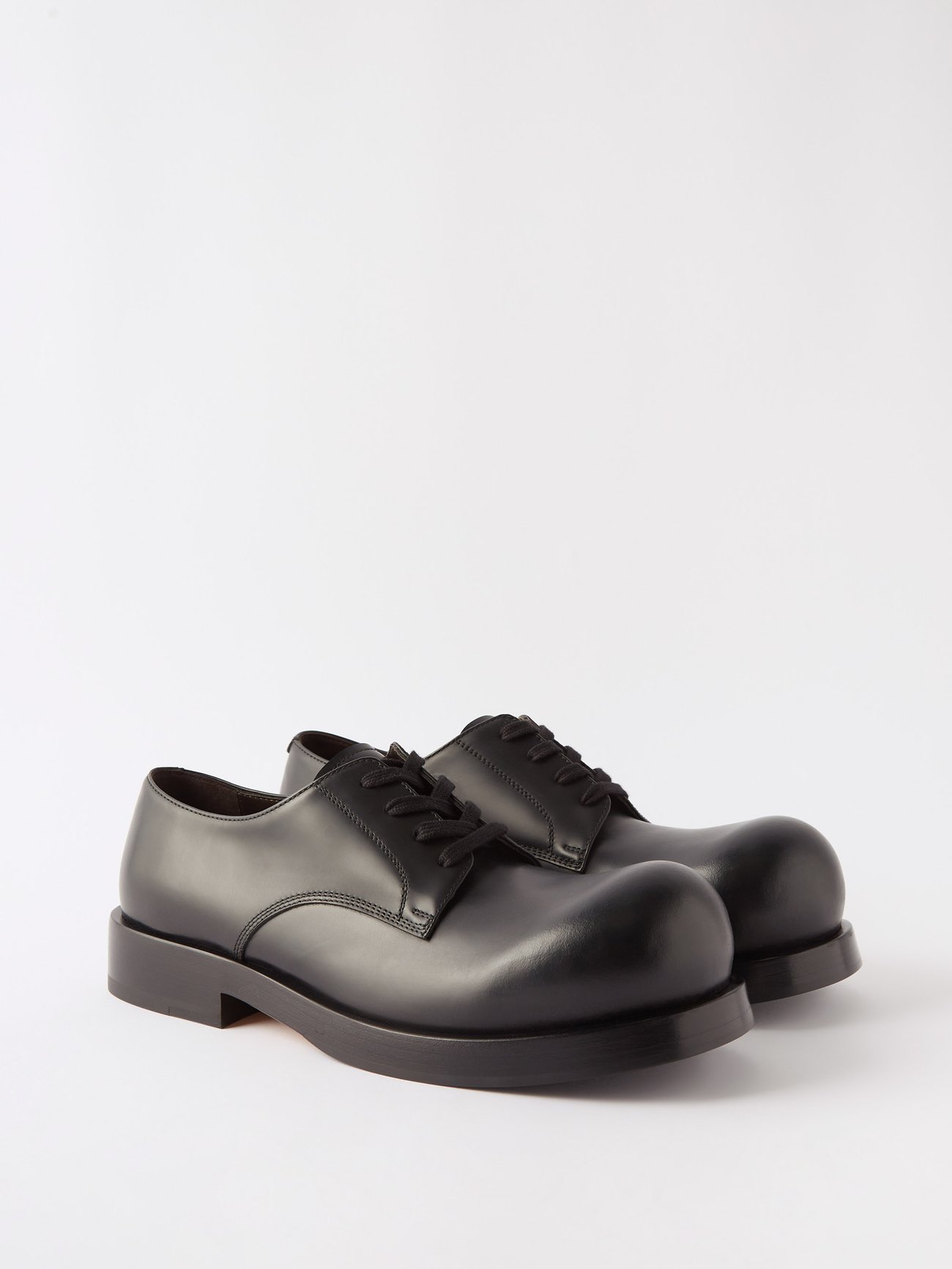 Black Tokyo leather Derby shoes, Bottega Veneta