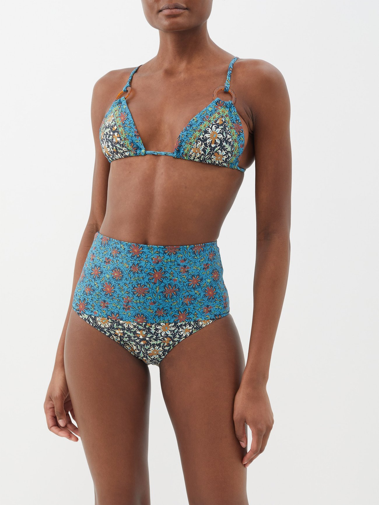 Blue Rhea Estel high-rise bikini briefs, Boteh
