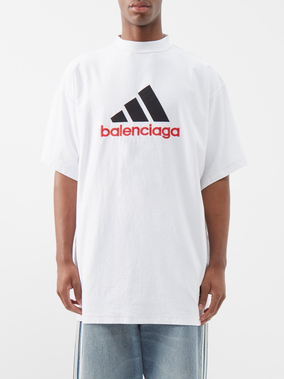 X adidas logo-embroidered cotton T-shirt