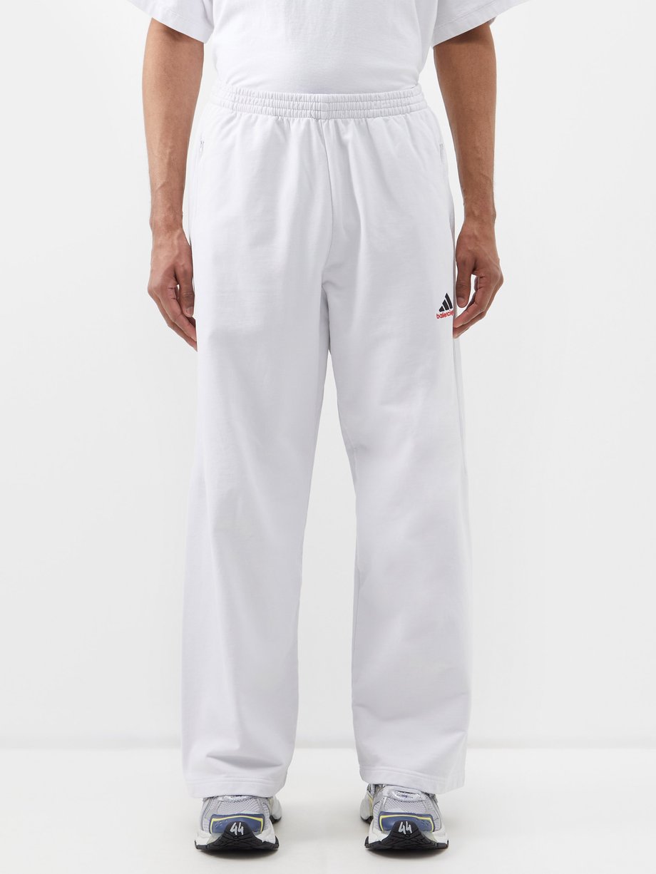 White X Adidas cotton-jersey track pants | Balenciaga | MATCHES UK