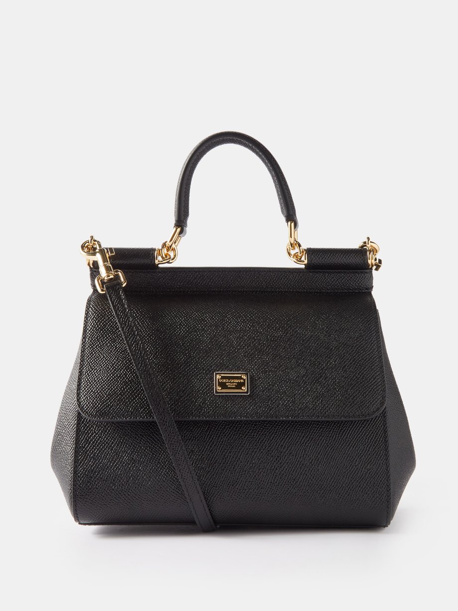 Black Sicily small grained-leather handbag
