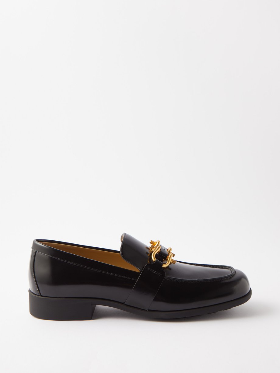 Black Monsieur leather loafers | Bottega Veneta | MATCHES UK