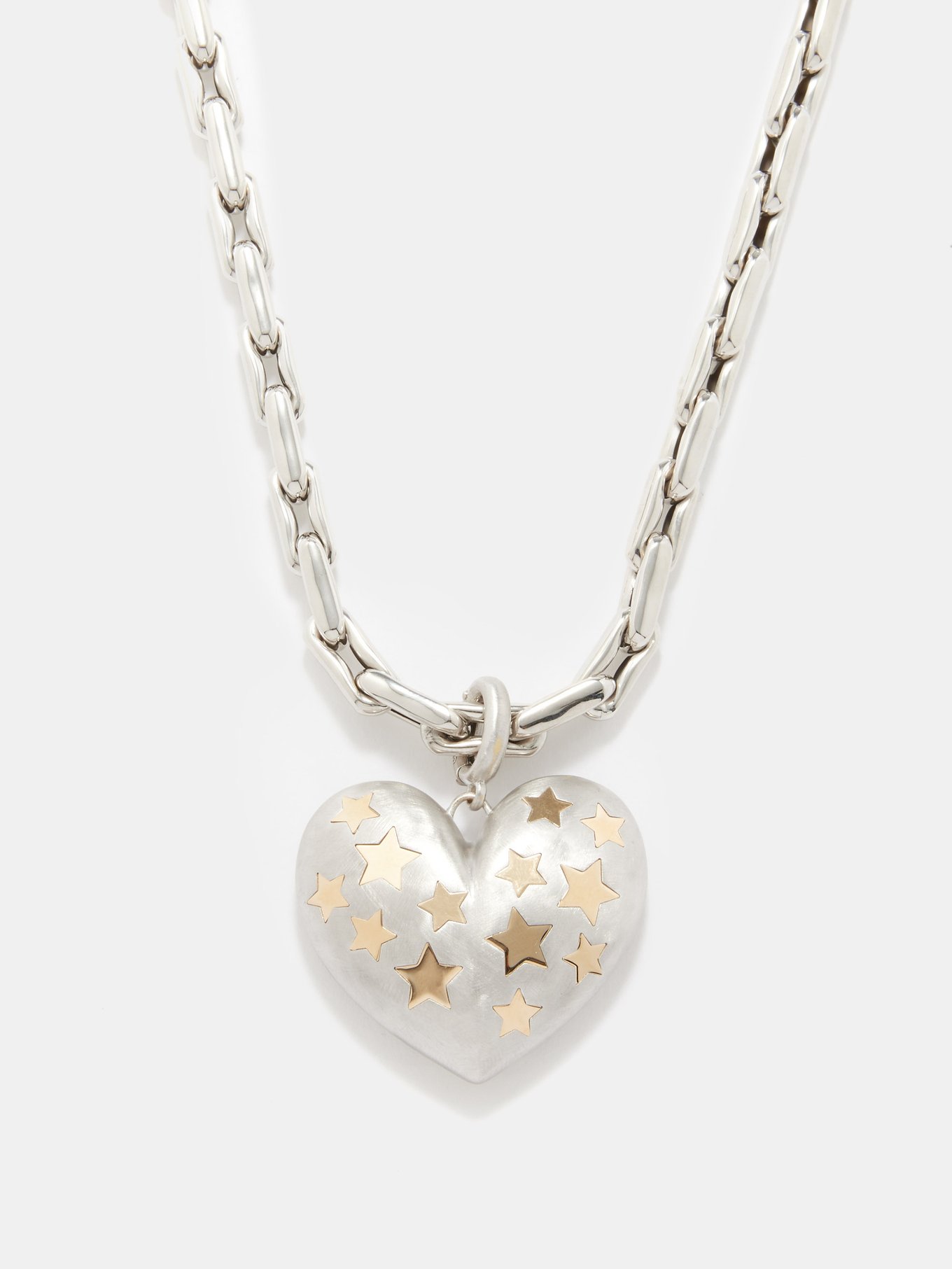 Louis Vuitton White Gold Heart Locket Charm Pendant Available For