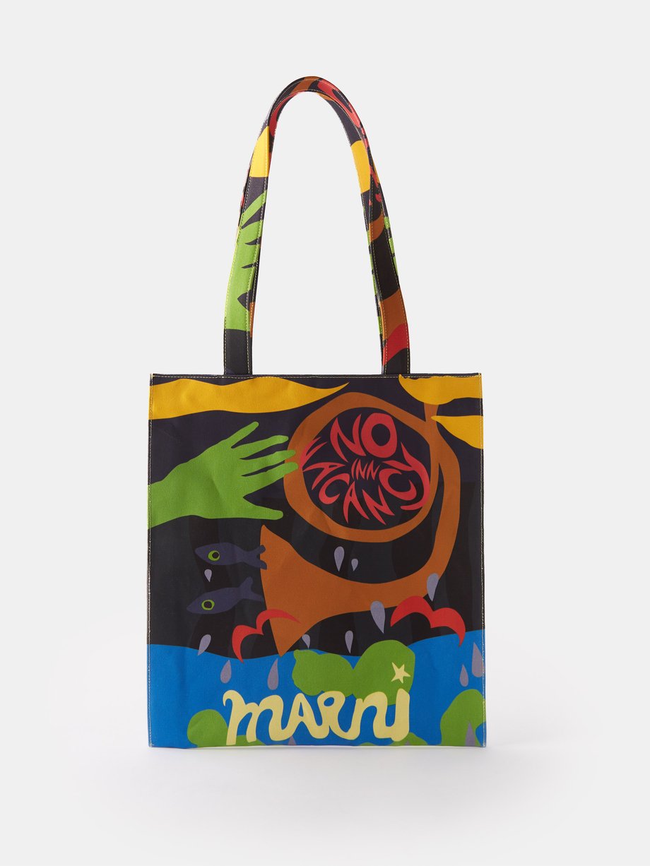 Print X No Vacancy Inn canvas tote bag | Marni | MATCHESFASHION UK