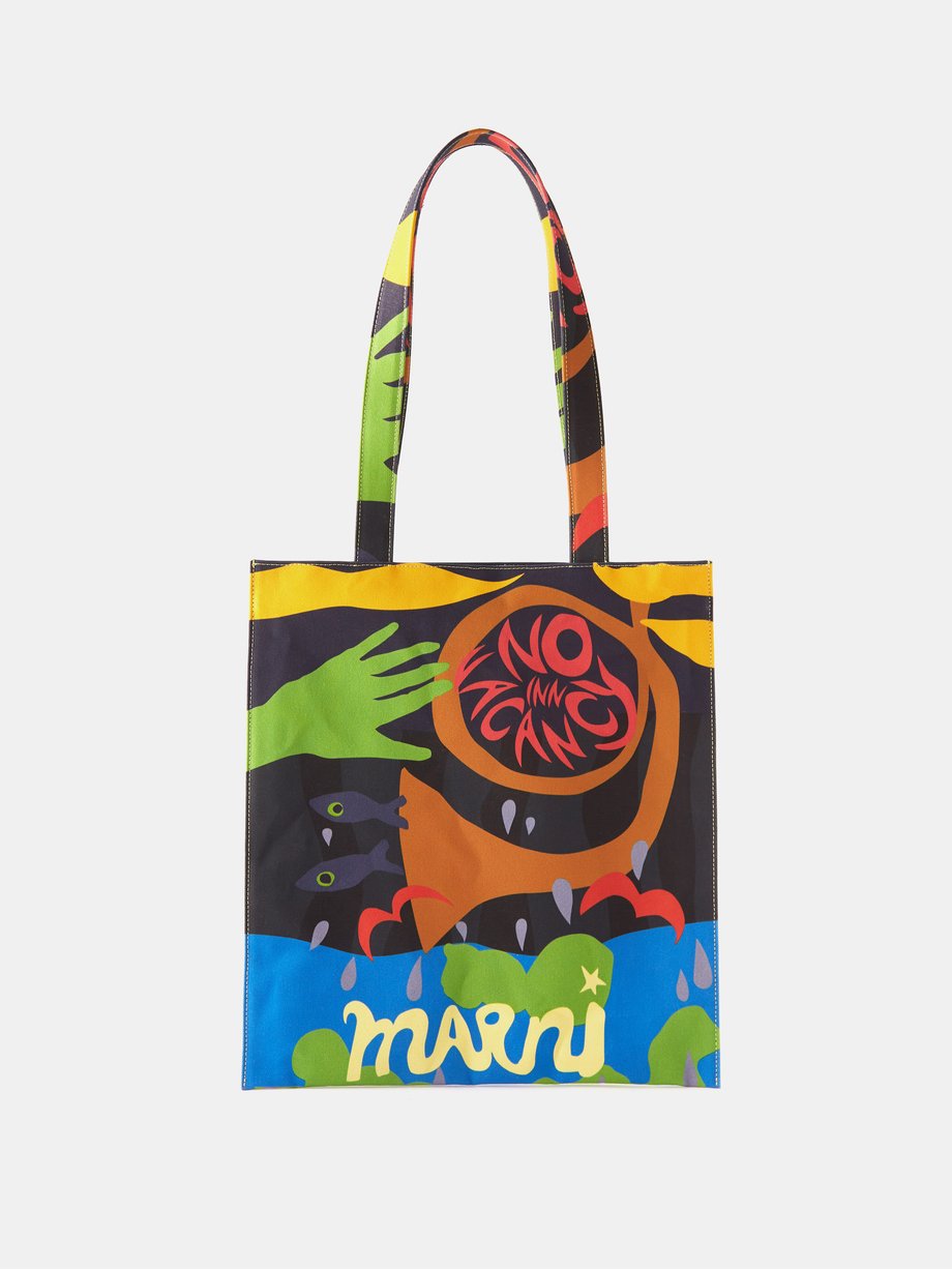 Marni Marni X No Vacancy Inn canvas tote bag Print｜MATCHESFASHION（マッチズ ...