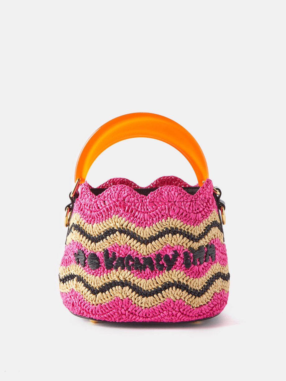 Pink X No Vacancy Inn Venice mini woven bucket bag | Marni ...