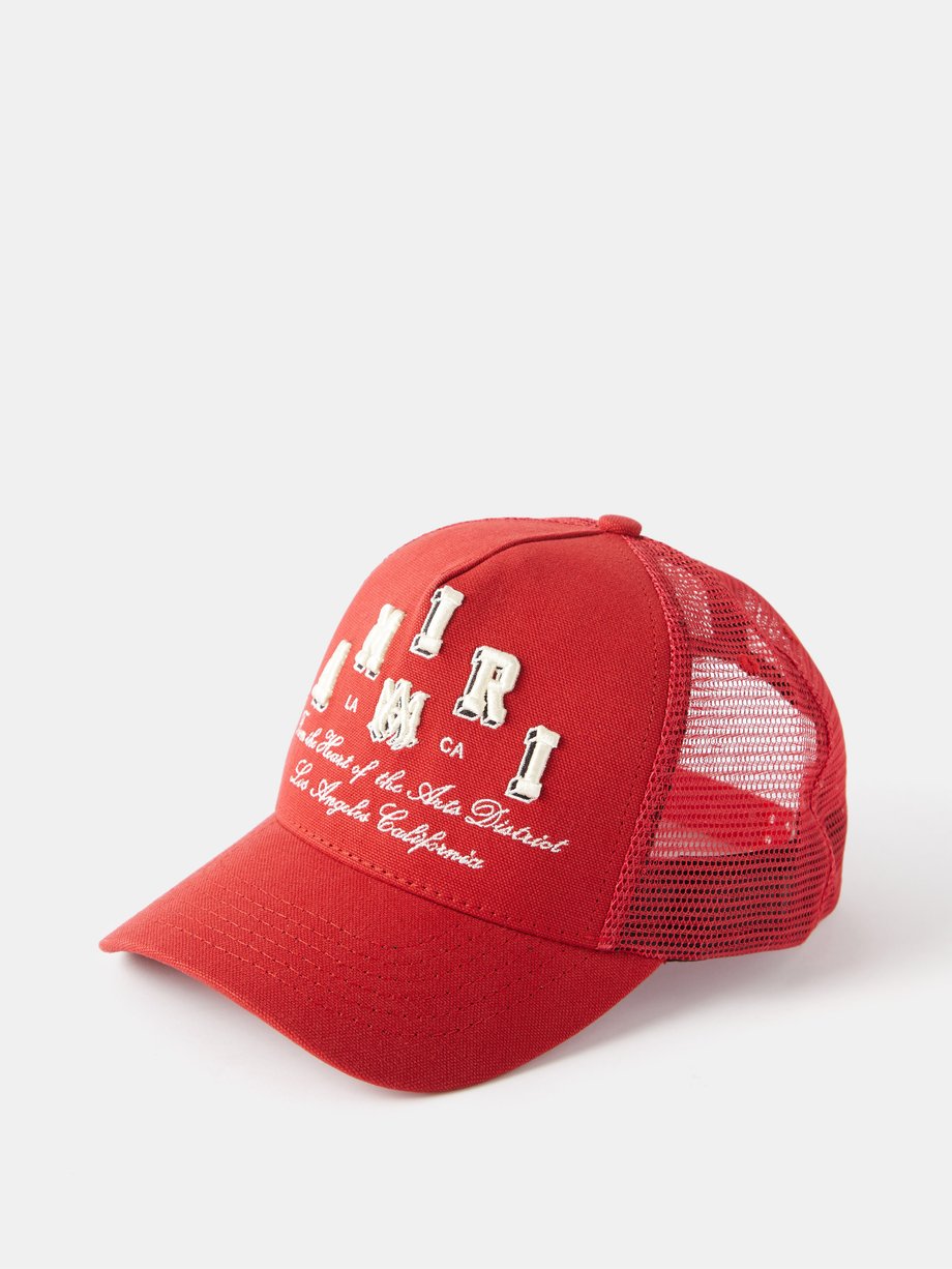 Red Logo-embroidered cotton-canvas trucker cap | Amiri | MATCHESFASHION AU