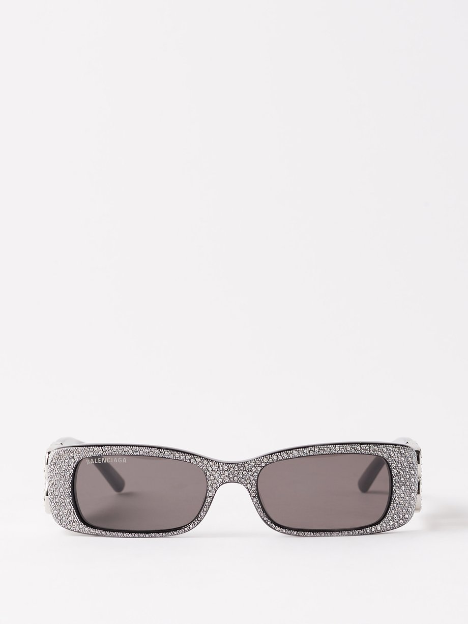 Dynasty rectangle crystal-acetate sunglasses