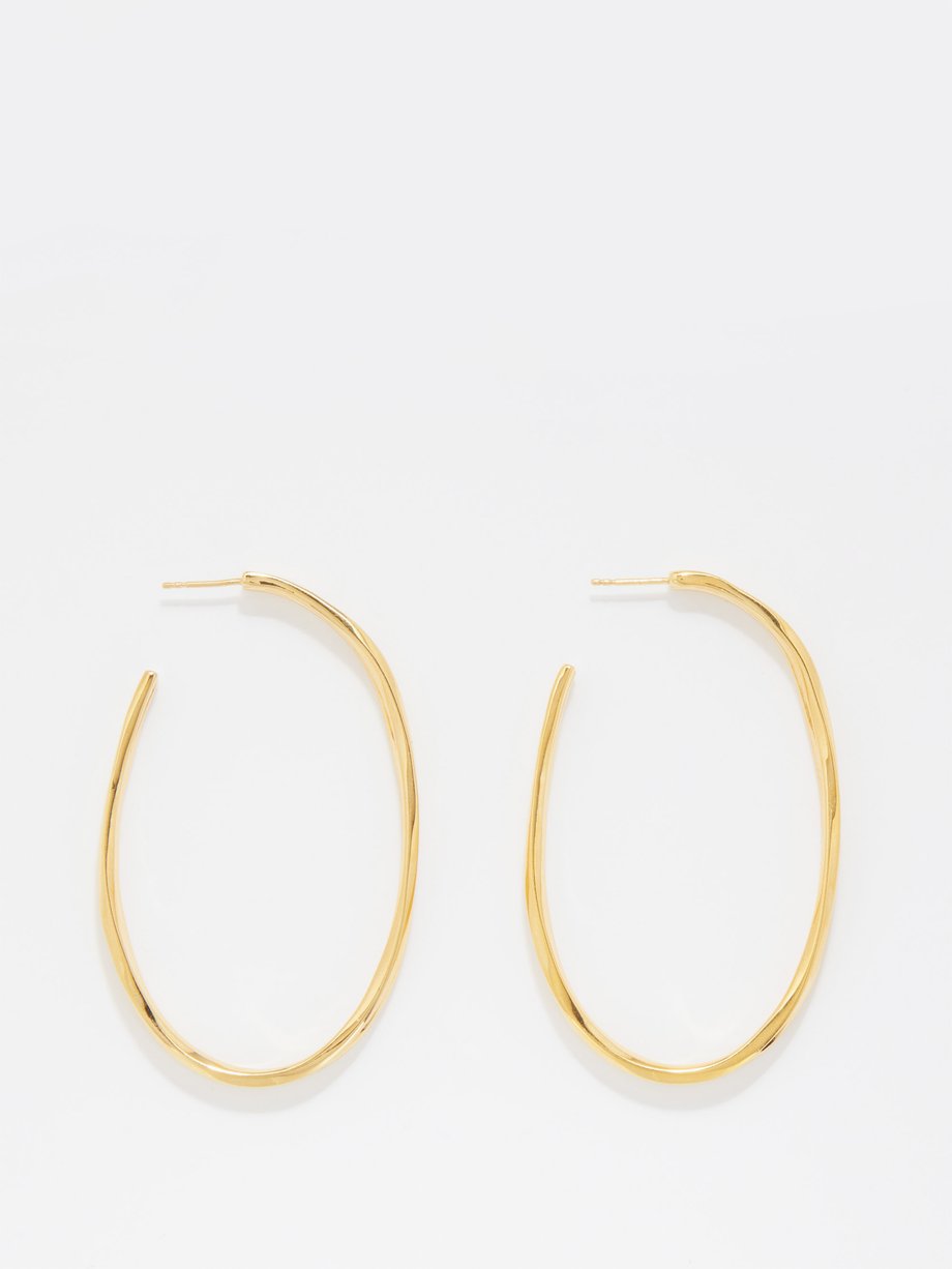 Gold Oval hoop earrings | Saint Laurent | MATCHES UK