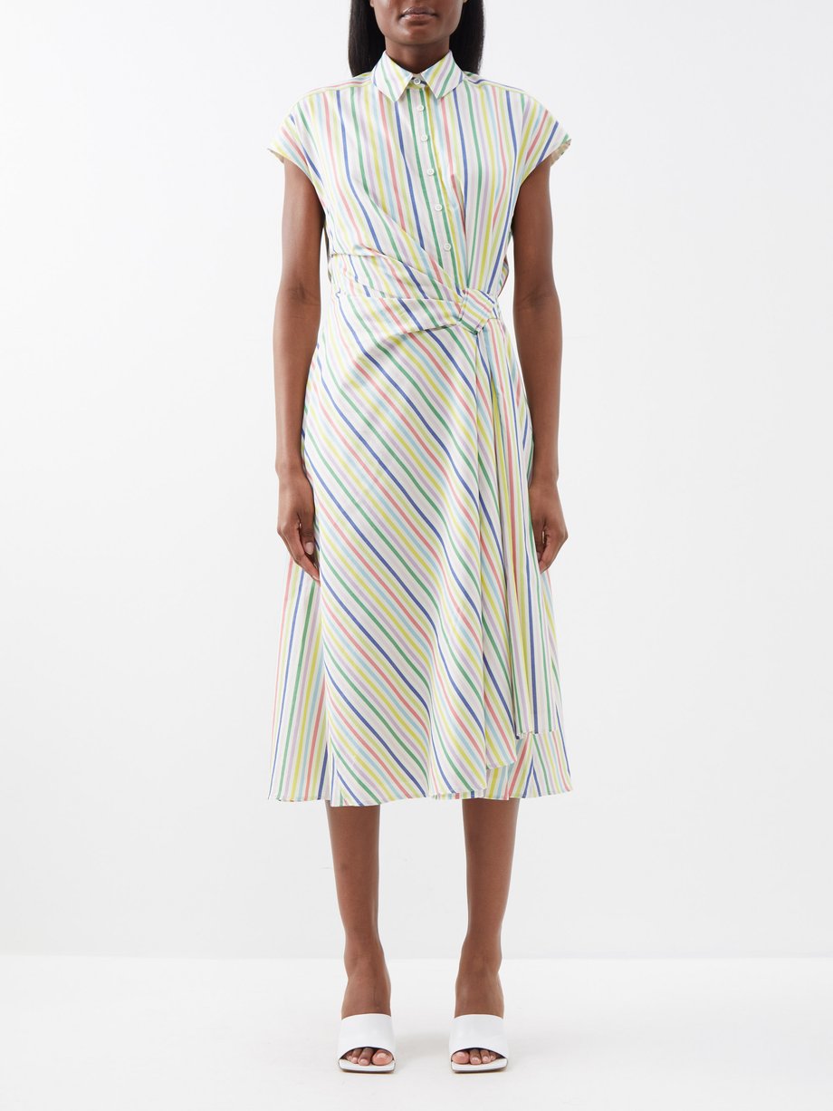 Carolina Herrera Striped-cotton midi shirt dress