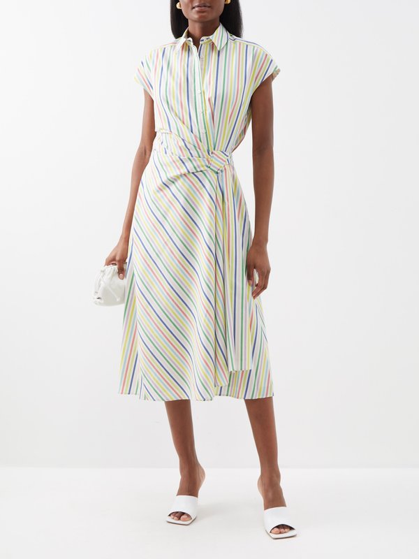 Carolina Herrera Striped-cotton midi shirt dress