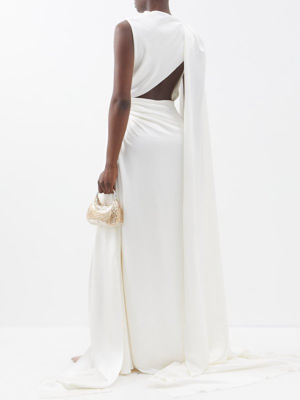 Roksanda Orien asymmetric draped silk-satin dress