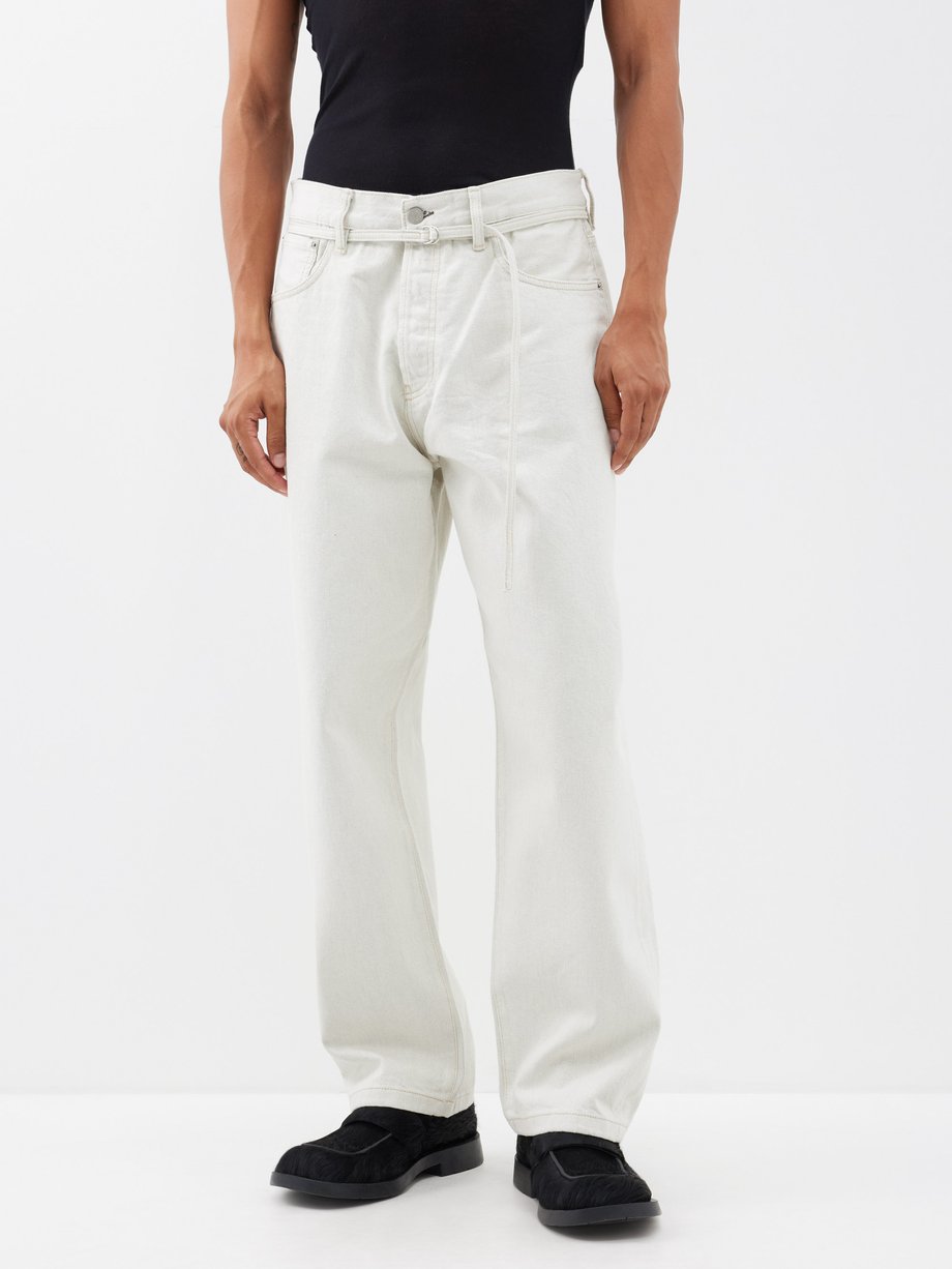 White 1991 Toj belted relaxed-leg jeans | Acne Studios | MATCHES UK