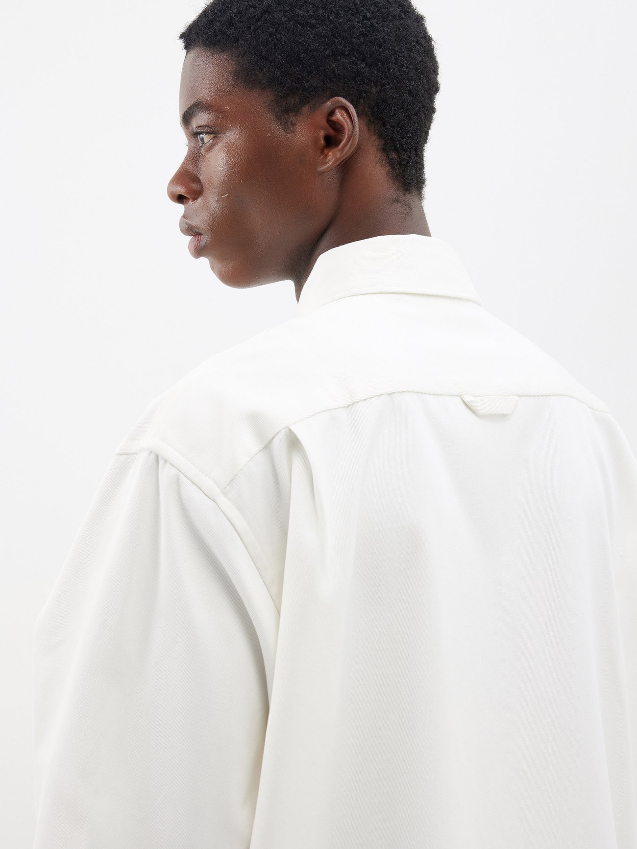 White Odrox buttoned-down cotton-twill overshirt | Acne Studios