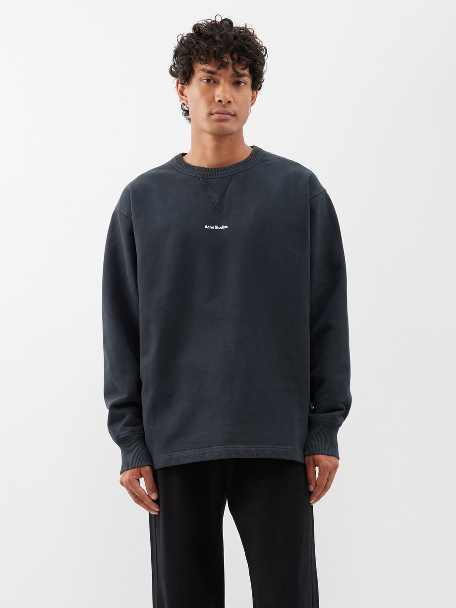 Black Fin cotton-fleece jersey sweatshirt | Acne Studios ...